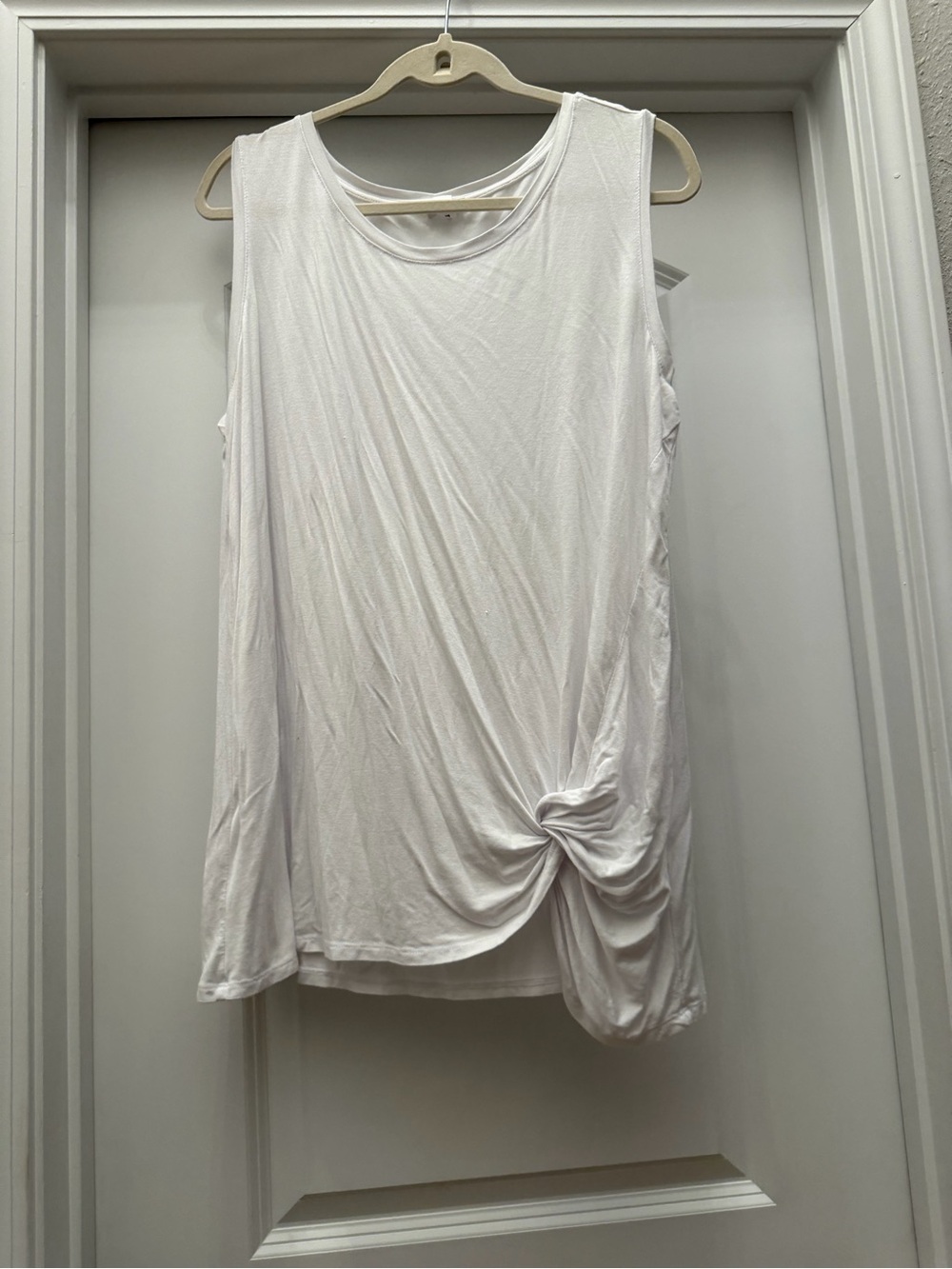 Westport Light Gray Sleeveless Knot-Front Top